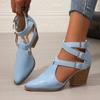 Women's Sandals  New Fashion Casual Ladies Pointed Toe Sexy Soft Leather High Heels Comfortable Women Shoes Heeled Sandal