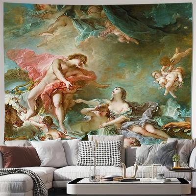 Tapiz Vintage para Colgar en la Pared Arte Renacentista Escena Bíblica Decoración del Hogar Dormitorio Sala de Estar Arte de Pared Estético