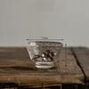 Japanese Style Glass Tin Plum Blossom Water Cup Flower Kung Fu Tea Drinking Mug Transparent Teacup
