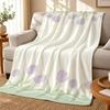 Ins Style Flowers and Animals Throw 240g Flannel Blanket, Suitable for Sofas, Beds, Offices, Exquisite Gift Blankets