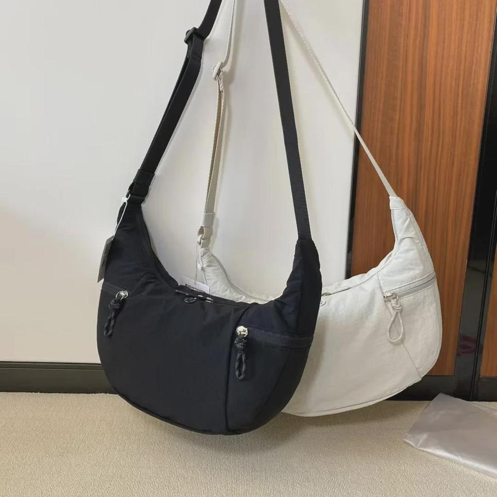 "Lulu 2024 Large Slouchy Croissant Crossbody Bag, 6L13L Capacity Dumpling Bag"