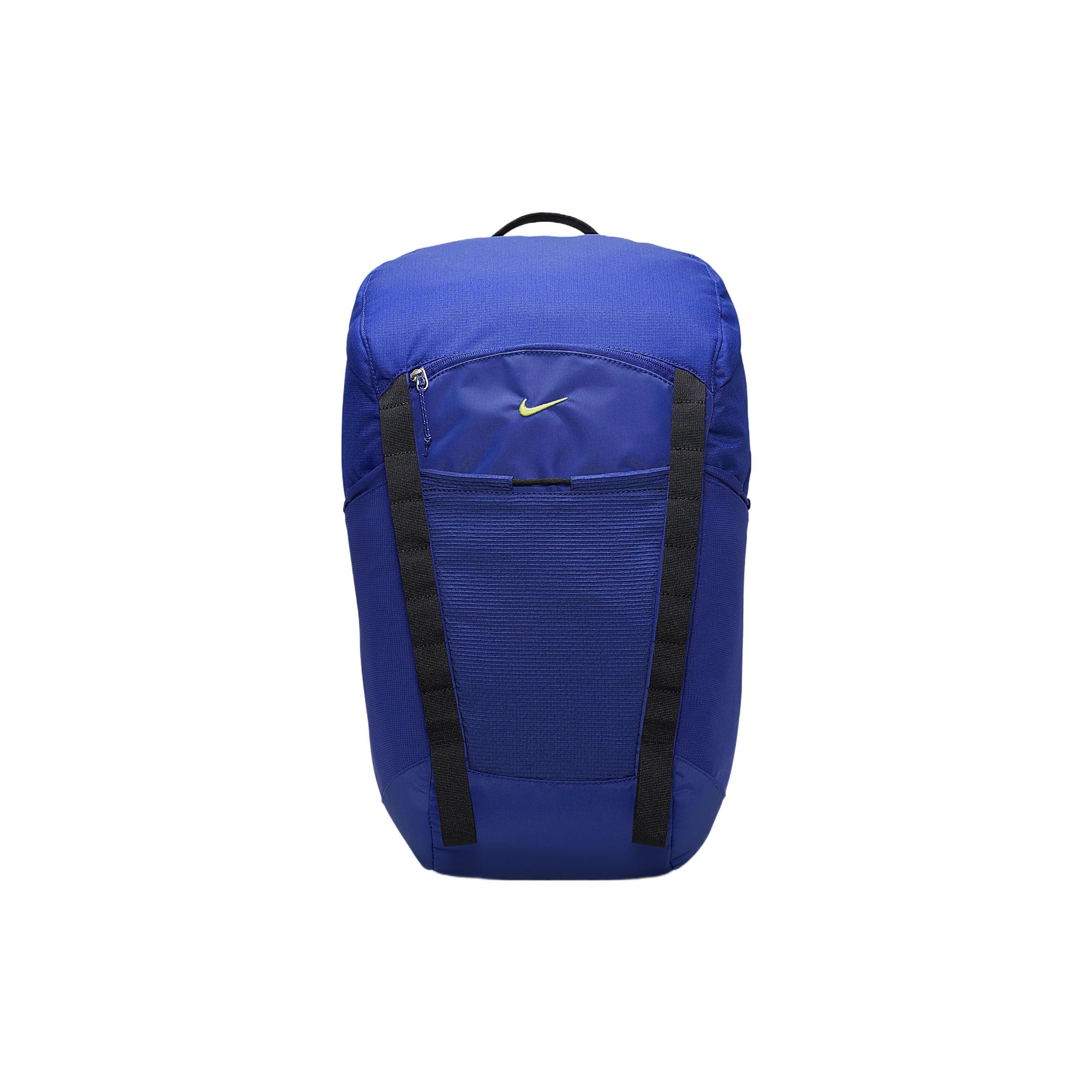 Nike Adjustable Strap Large Capacity Polyester Backpack Unisex Backpacks Deep-Navy Black Atomic-Green DJ9677-455 Dark Royal Blue & Black & Atomic Green