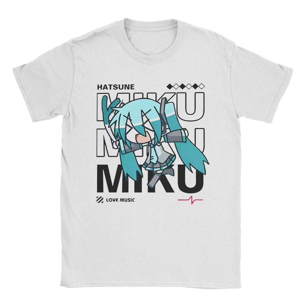 Men Women Hatsunes Mikus   Anime T Shirts  100% Cotton Tops Casual Short Sleeve Round Collar Tees Original T-Shirts