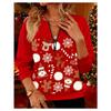 Women's Half Zip 3D Printed Long Sleeve Top - Casual Pullover, Stylish Y-Neck (Christmas Style)