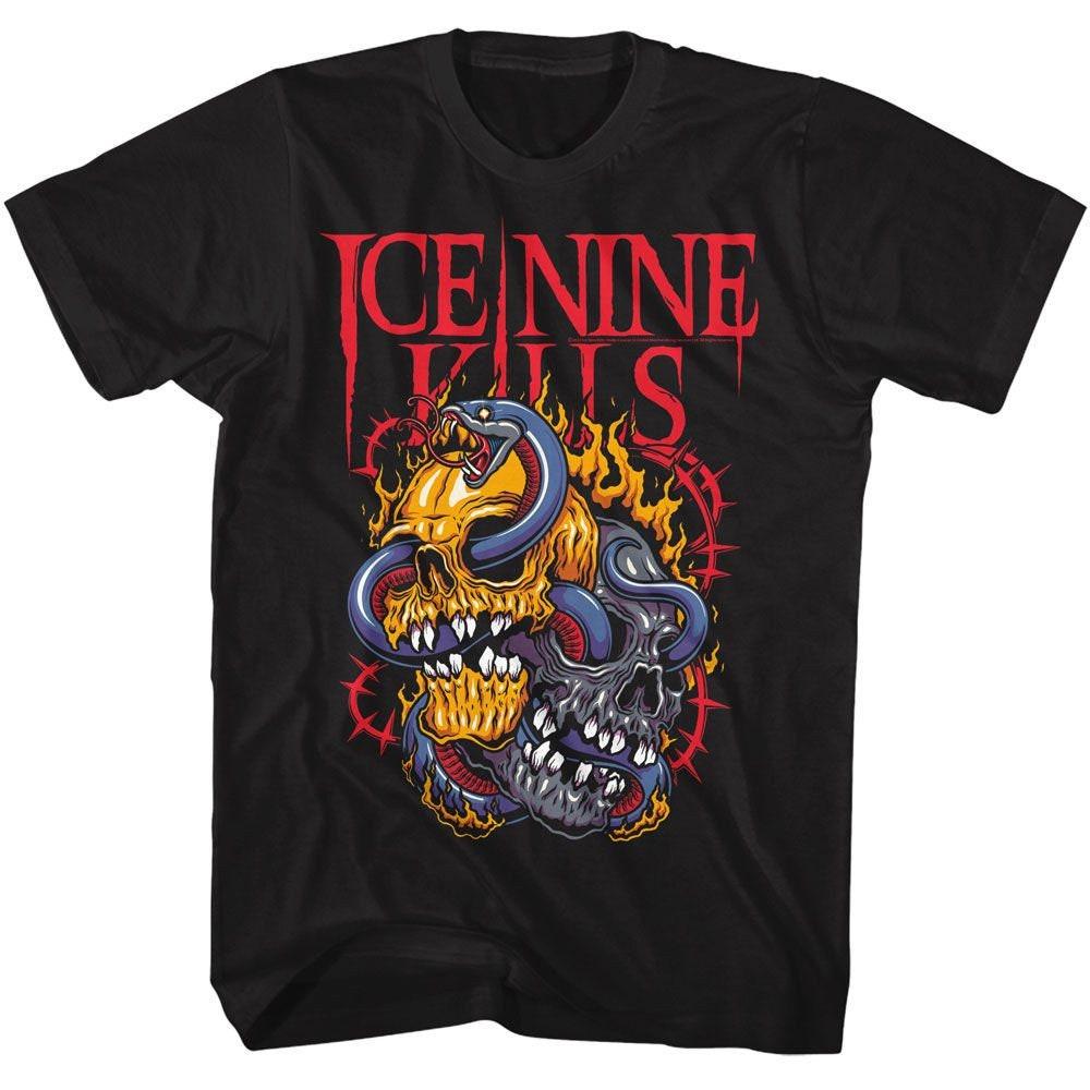 Ice Nine Kills Snake Skulls Black TShirt Summer Unisexs and Womens Loose and Breathable Tshirt Top S