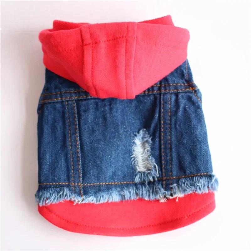 

Spring Autumn Dog Clothes Denim Jeans Vest Coat Jacket Cat Puppy Yorkie Pomeranian Shih Tzu Maltese Poodle Schnauzer Clothing XS（old） червоний