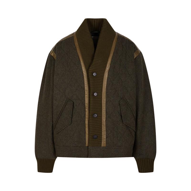 Men's Loose A-Line Scarf Collar Short Padded Jacket