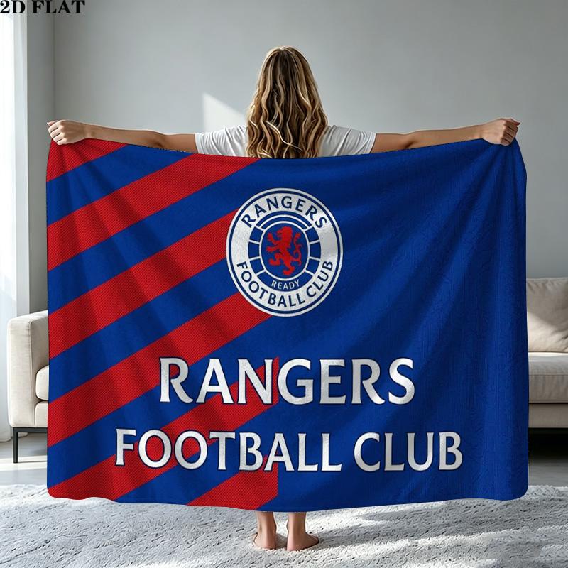 Rangers FC Print Flannel Blanket High Quality Warm Comfortable Cover for All Seasons Perfect for Gifts Home Decor