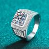 D Color 10 Carat Moissanite Ring for Men S925 Sterling Silver Plated with White Gold Luxury Man Wedding Ring Fine Jewelry