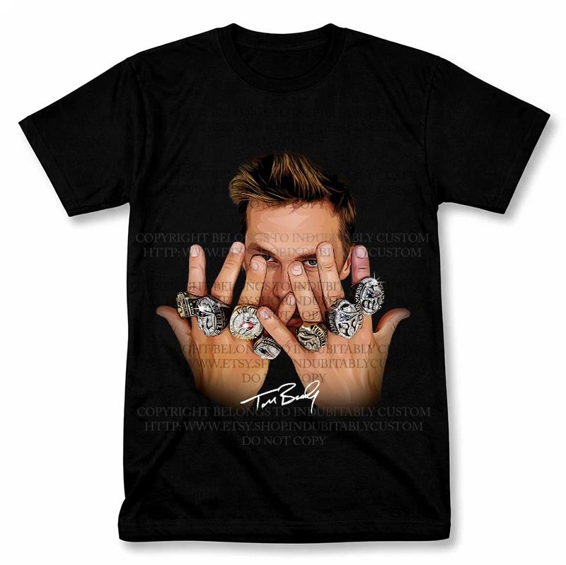 Tom Brady 7 Rings Graphic T Shirt Vintage Football Fan Tee S