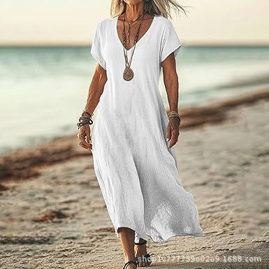 New loose holiday style casual dress summer