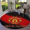 Manchester United F Custom Name Round Area Rug,Carpet Rug for Living Room Bedroom Sofa Playroom Decor,Non-slip Floor Mat