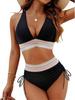 Sexy High-Waist Bikini: Women's Halter Neck Swimsuit with Tummy Control