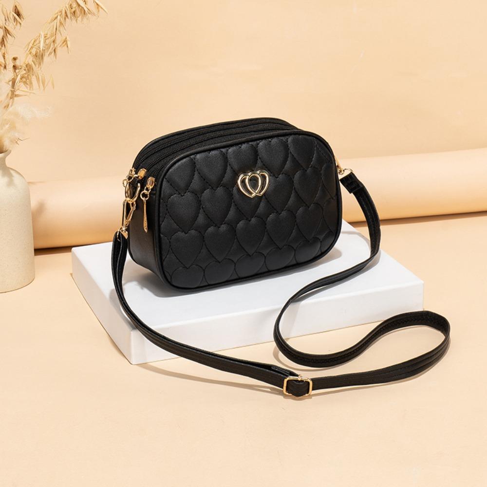 

Three Zipper Monochrome Camera Bag Diamond Shaped Messenger Bag New Crossbody Bag 5
