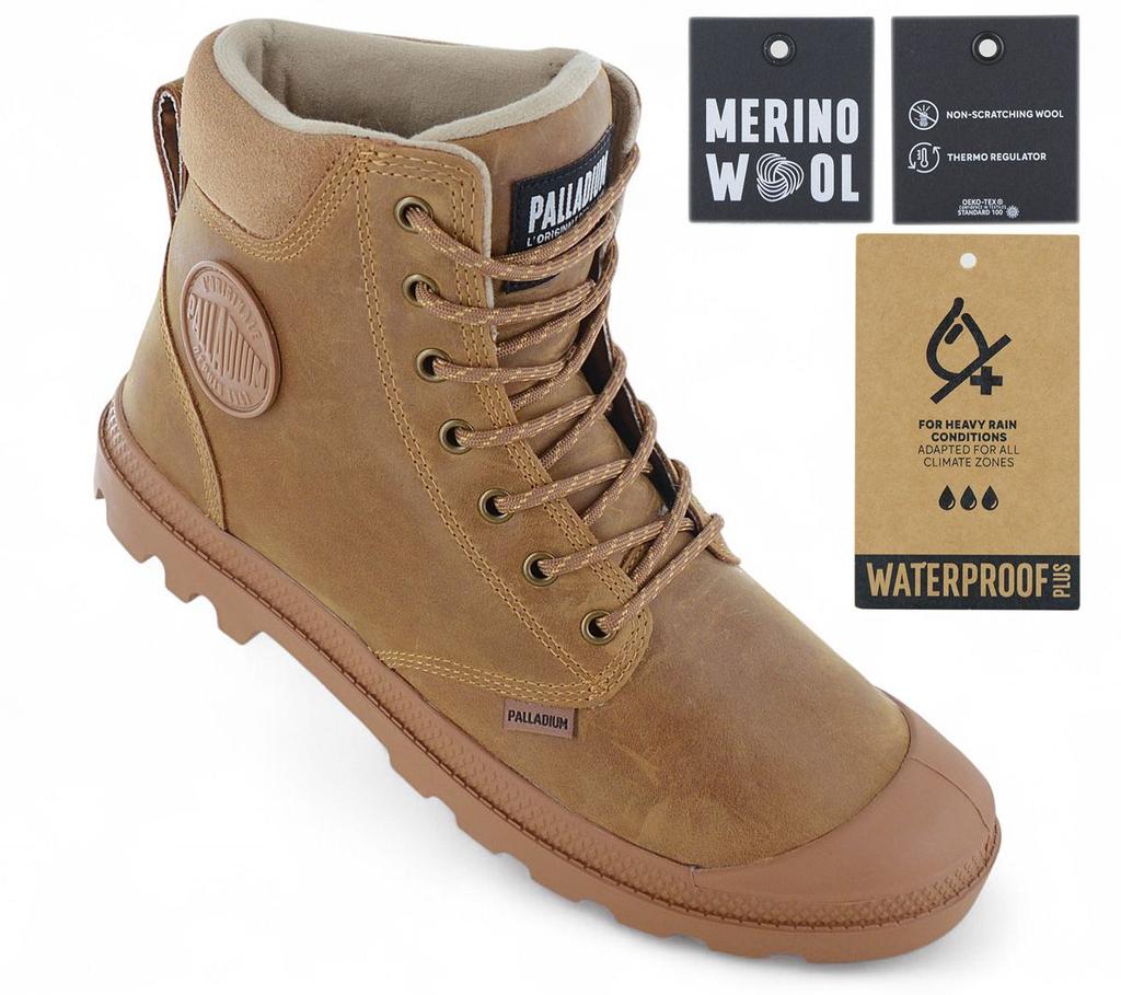 Palladium Pampa Sport Cuff Thinsulate WP+ Waterproof - Winter Boots Brown 79546-257-M ORIGINAL