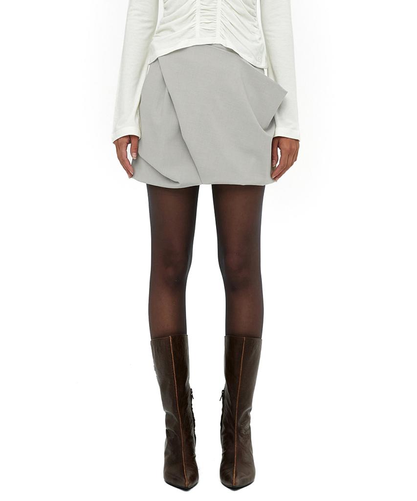 Seric Twist Volume Mini Skirt / Beige
