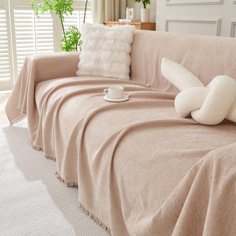 1Pc Solid Color Sofa Cover Four Seasons Universal L-Shaped Corner Blanket Wear Resistant Non Slip Couch Protector  S052