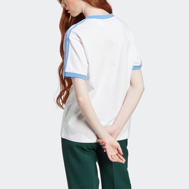 Adidas Originals X Moomin Kollaboration 3-Streifen T-Shirt mit Cartoon-Print Damen Oberteile Weiß IB9938