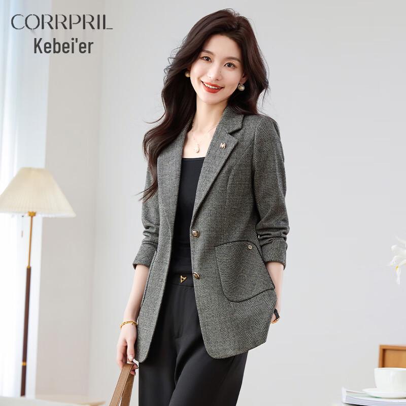 Kebeier Women's 2025 Spring Retro Plaid Blazer