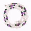 Natural Rainbow Moonstone Amethyst Aventurine Smooth Beads Necklace 4-9 Mm 17.5" UB-8486