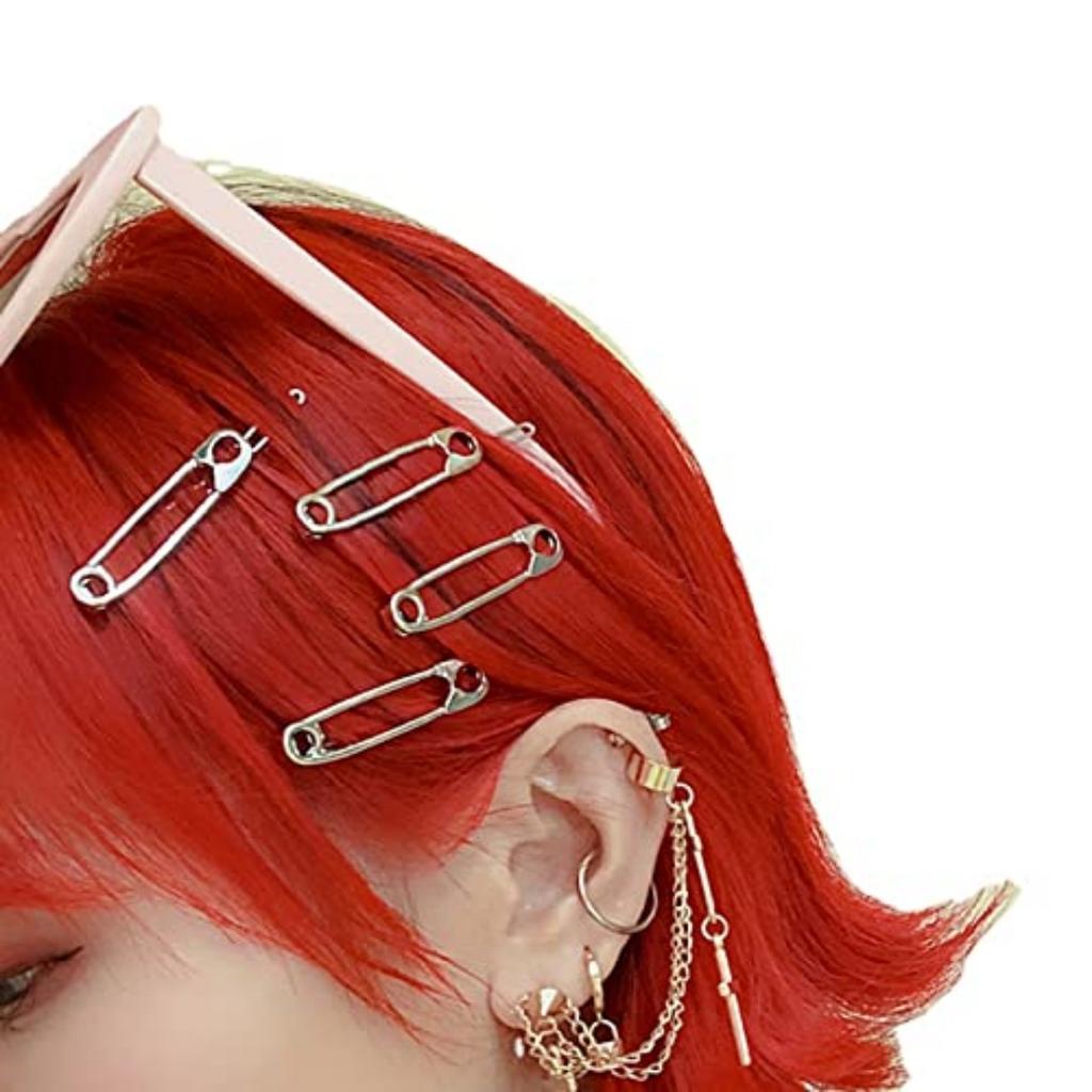 15 Stück Haarspangen Haarclips Legierung Sicherheitsnadelform Haarspangen Barrettes Goth Haarspangen Set Friseurwerkzeug Haaraccessoires