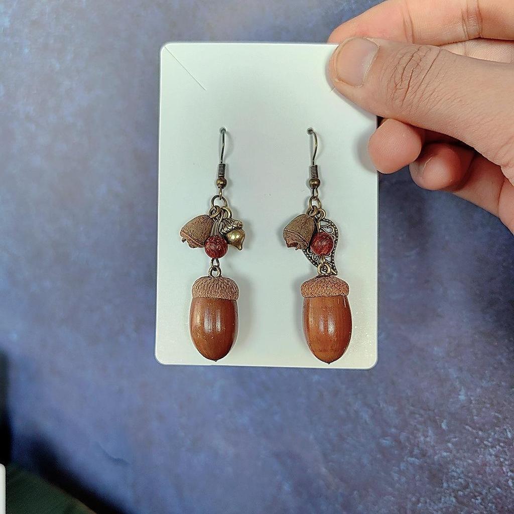 Yunnan Handmade Mori Style Herbal Fruit Earrings – Ethnic, Creative, Fun Jewelry for Women