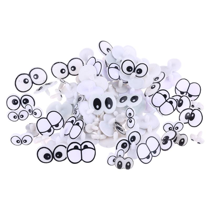 Large Mixed Packaging Cartoon Eyes Black Eyes White Base Plastic Children's Crafts Model Dolls Toys Ornaments AdornmentL