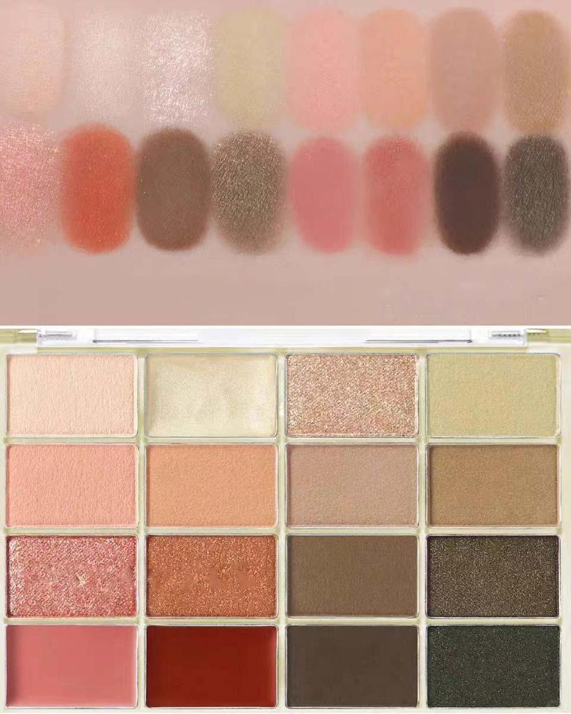 Kappel 16-Color Eyeshadow Palette: Shimmer, Matte, and Under-Eye Highlight for Cool, Everyday Makeup