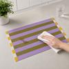 Yousheng Colorful Striped Placemat, Rectangular Artificial Leather Placemat, Heat Resistant Non-Slip Table Protector Mat for Home Dining