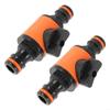 Flow Valve for 16 Mm Garden Hose - Quick Connector with In-line Tap (pack of 2, Orange)