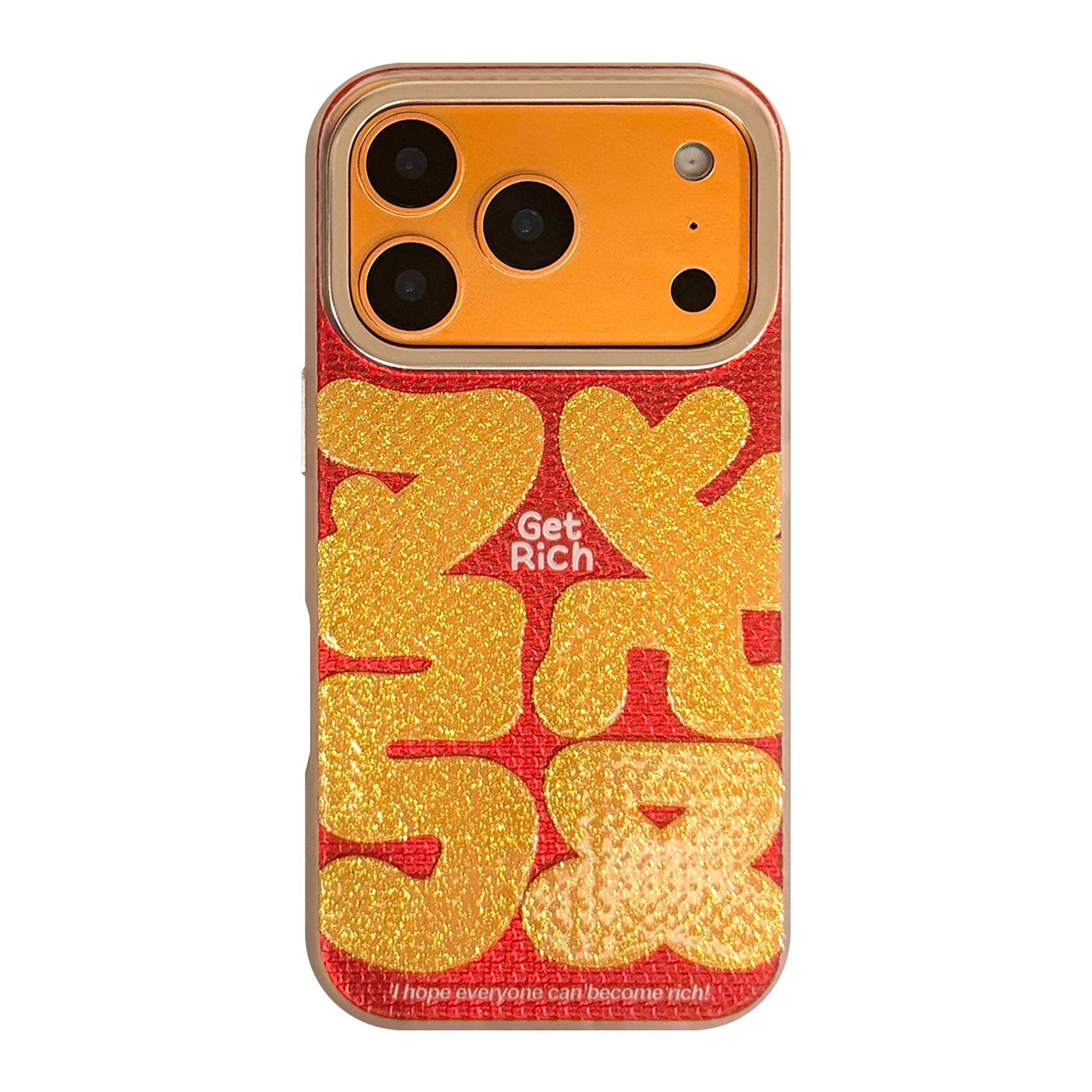 

Floating Light Quicksand Red Gold Hair iPhone Case for 17ProMax - Drop Protection for 16/15/14/13 15 Pro Max