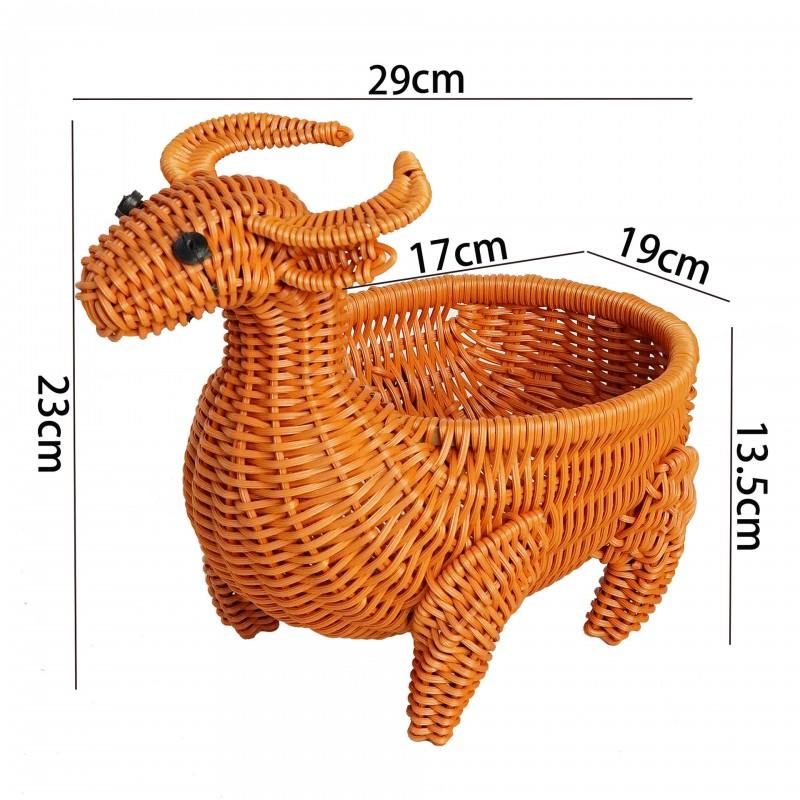 Cartoon Animal Shape Plastic Storage Basket Fruit Snacks Remote Controls Kitchen Decor