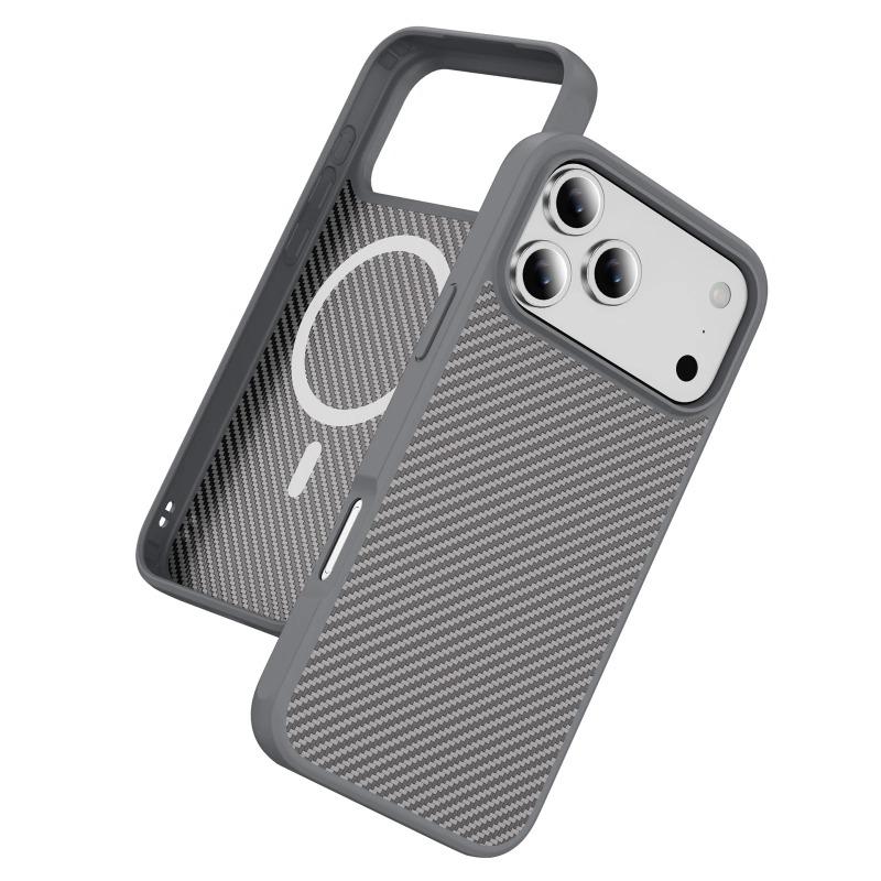 Luxury Carbon Fiber Texture Case for IPhone 17 Air 16E 15 14 Plus 13 12 Pro Max Magnetic Wireless Charge PC Hard Protecte Cover