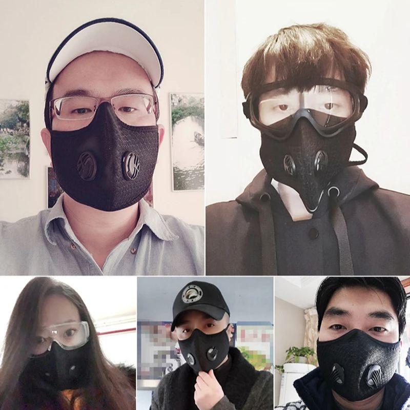 1Pc Sport Face Mask Activated Carbon Filter Riding Mouth Cover PM 2.5 Dustproof Reusable Cardio Sports Mask Cubre Bocas