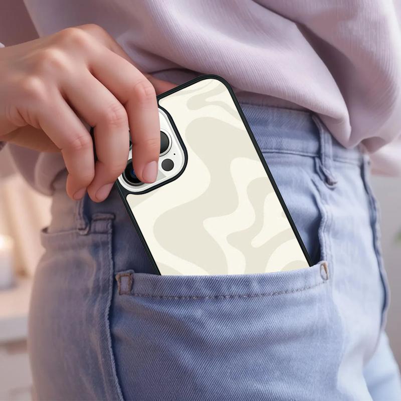 Liquid Swirl Abstract Beige Sage Green Phone Case For iPhone 17 Air 15 16e 14 13 Pro Max Coque 12 11 Pro Max PLUS cover