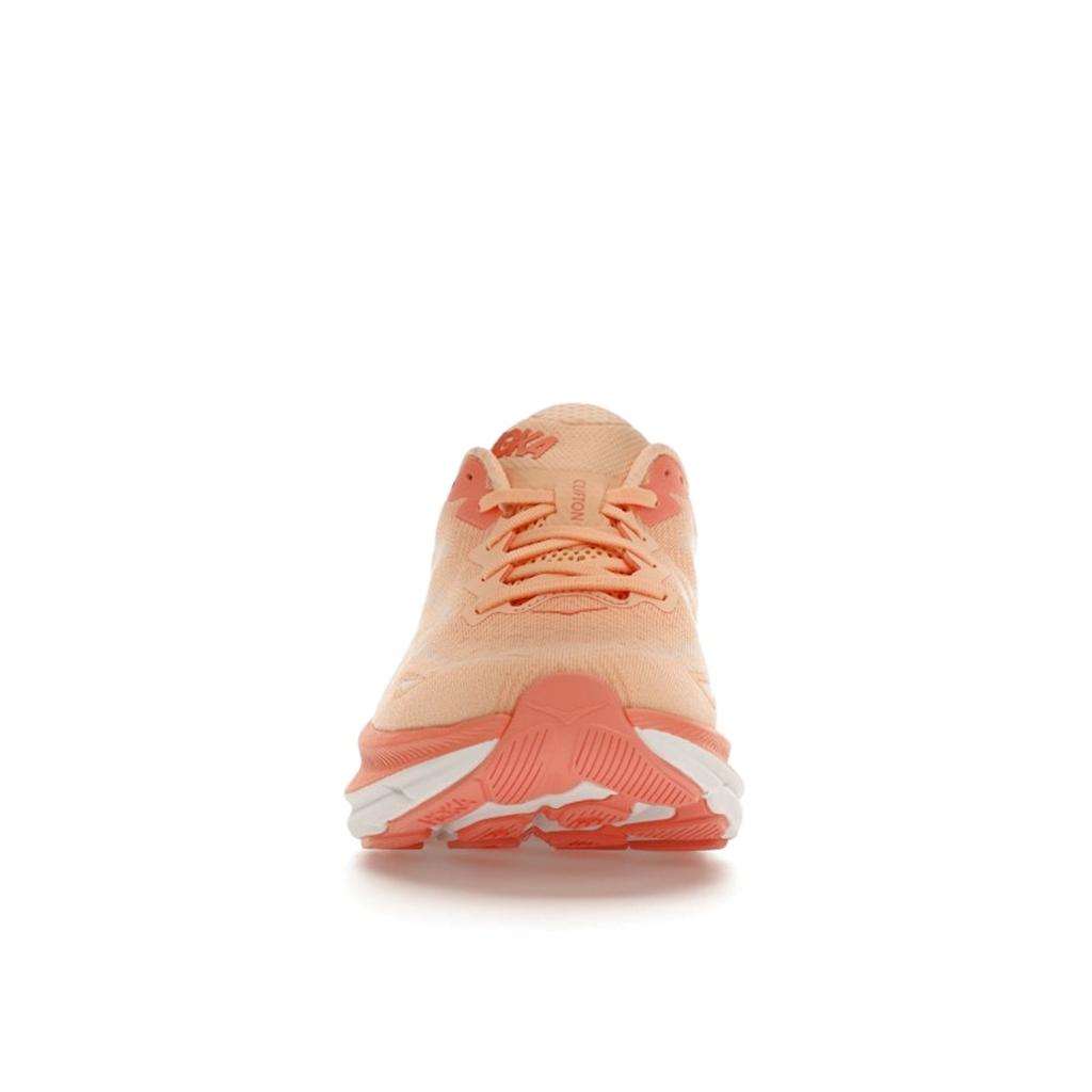 HOKA  Clifton 9 Cantaloupe Women Sneakers Orange White 1127896-CPW