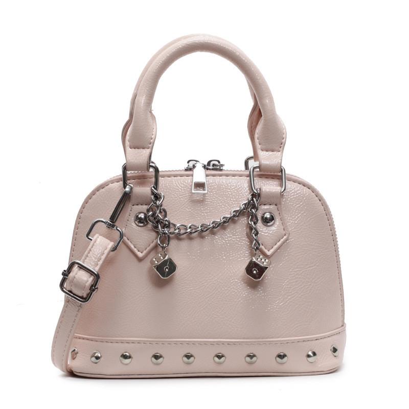 Modern Crossbody Shell Bag With Chain Strap And Rivet Details For Outings Casual