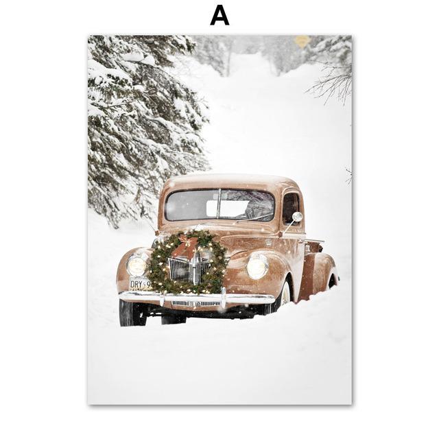 

Зимний пейзаж, картина на холсте, настенная живопись, лось, сосновый лес, пейзажный постер и принт, современный домашний декор для гостиной 21cm×30cm NoFrame