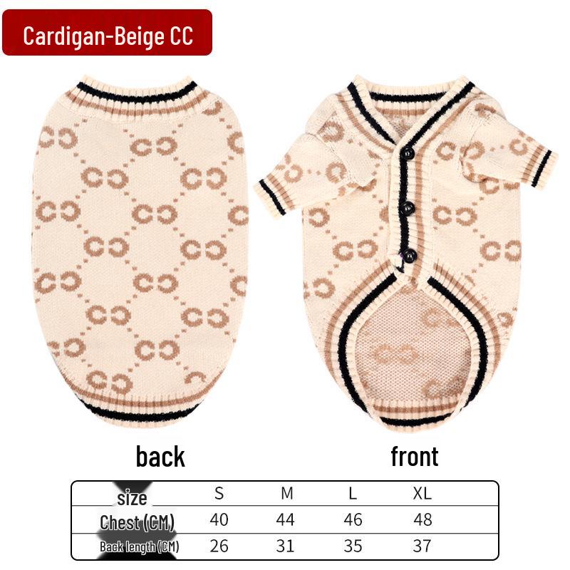 Caldo maglione invernale in maglia per animali domestici - Design a due zampe - Per cani e gatti di piccola taglia