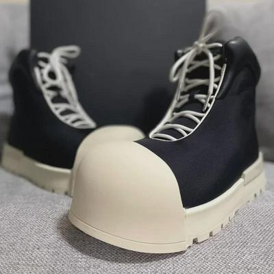 Miqi Women's Black & White High-Top Thick Sole Sneakers - 2024 Autumn/Winter Collection, Breathable & Casual Comfort