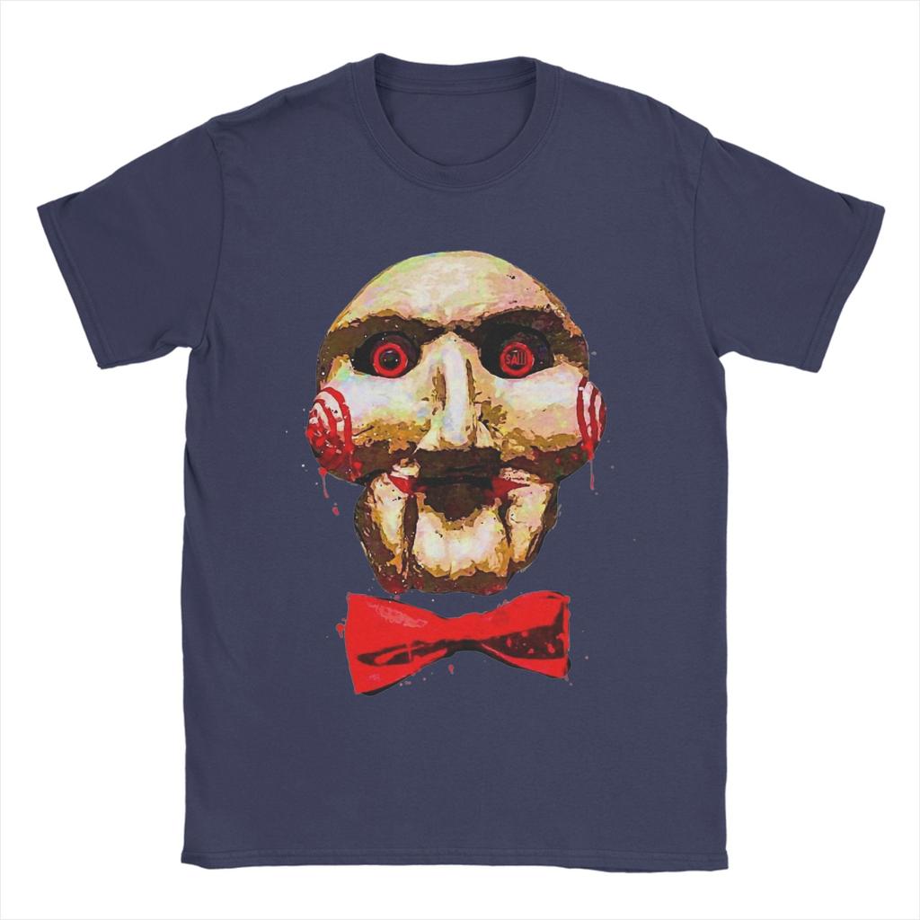 Maglietta Kawaii Film Saw da Uomo Girocollo Manica Corta Top Horror Cotone Abbigliamento Estivo