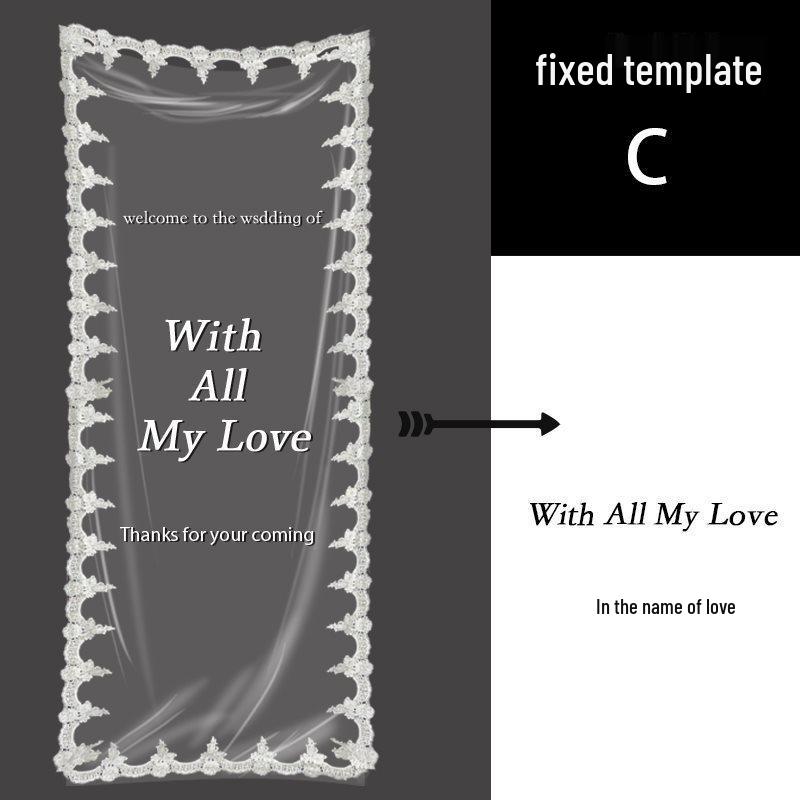 Lace Yarn Wedding Welcome Sign Photo Backdrop Prop