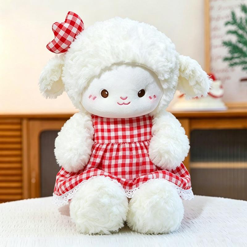 Cherry Sheep Plush Toy: Cute Children's Bedtime Companion and Soothing Doll