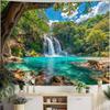 Tropical Forest Waterfall Tapestry Healing Nature Landscape Wall Hanging for Bedroom Living Room Homestay Decor