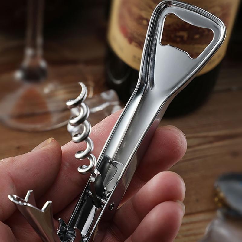 2 In 1 Stainless Steel Red Wine Opener Professional Multifunction Portable Screw Corkscrew Kitchen Bar Tools
