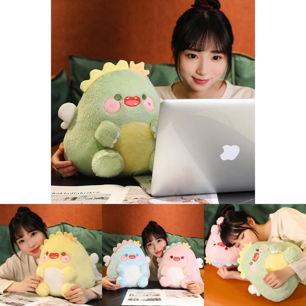 Niedliches Engel Dinosaurier Plüschtier Kissen für Kinder, PP Baumwolle gefüllt weicher Stoff, Perfektes Geburtstagsgeschenk, 30*26cm