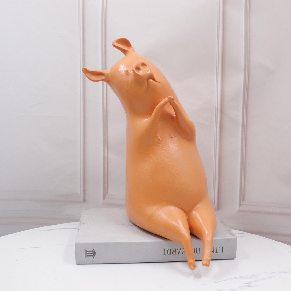Modern Minimalist Little Pig Sculpture for Children s Study Room - Abstract Decor Ornament