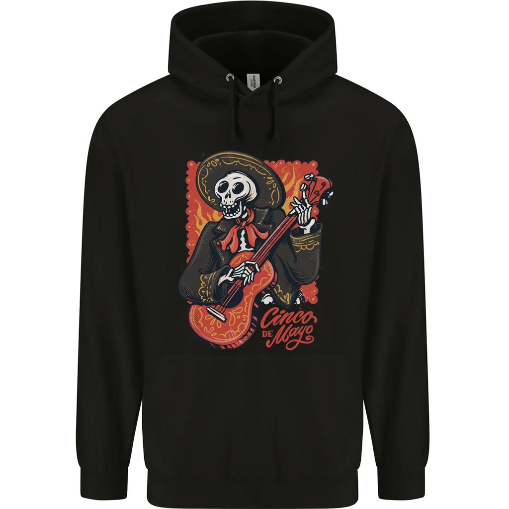 Mariachi Skeleton Cinco De Mayo Skull hoodie-Casual Pullover Sweatshirt