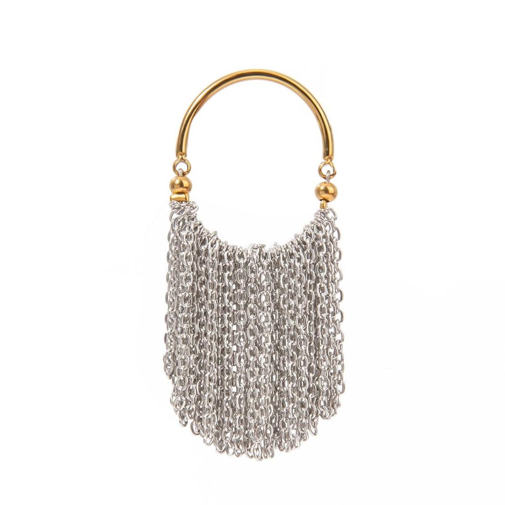 Bague en Acier Inoxydable Chaîne Réglable Franges Bague de Doigt Bijou Accessoire de Fête pour Dames Tendance Accessoires Uniques