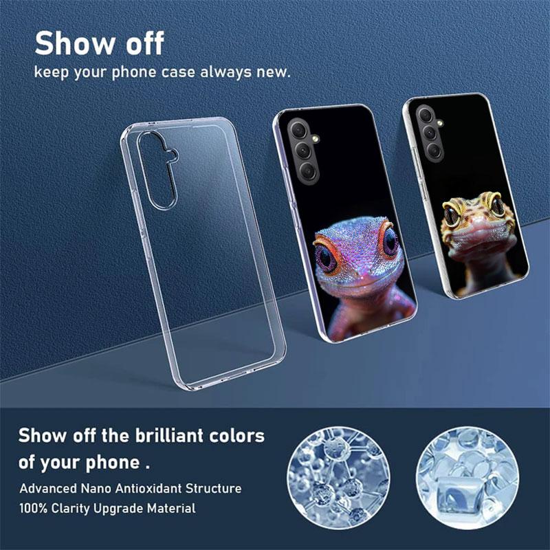 Lizards and Geckos Have Big Eyes Phone Case For Samsung A16 A26 A36 A56 A17 A03S A04S A02S A05S A50S A30 A20 A70S A40 A21 Galaxy